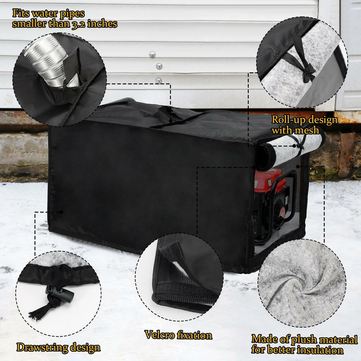 Outdoor Pool Heater Cover Waterproof Plush Lining 24x11x11in