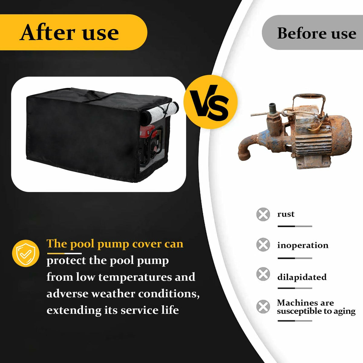 Outdoor Pool Heater Cover Waterproof Plush Lining 24x11x11in