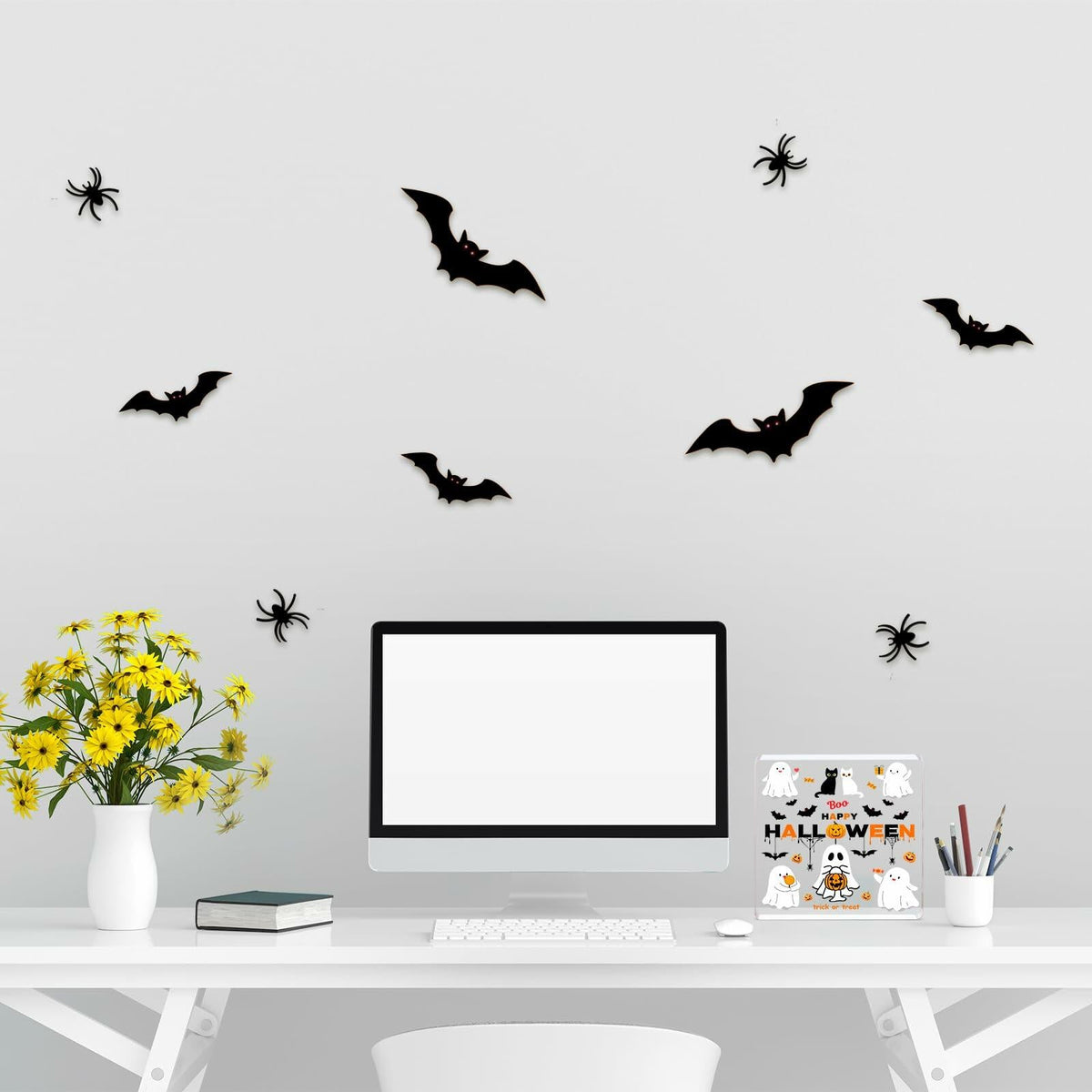 DIFFUNY Cute Halloween Ghost Table Decorations Medium Indoor Decor