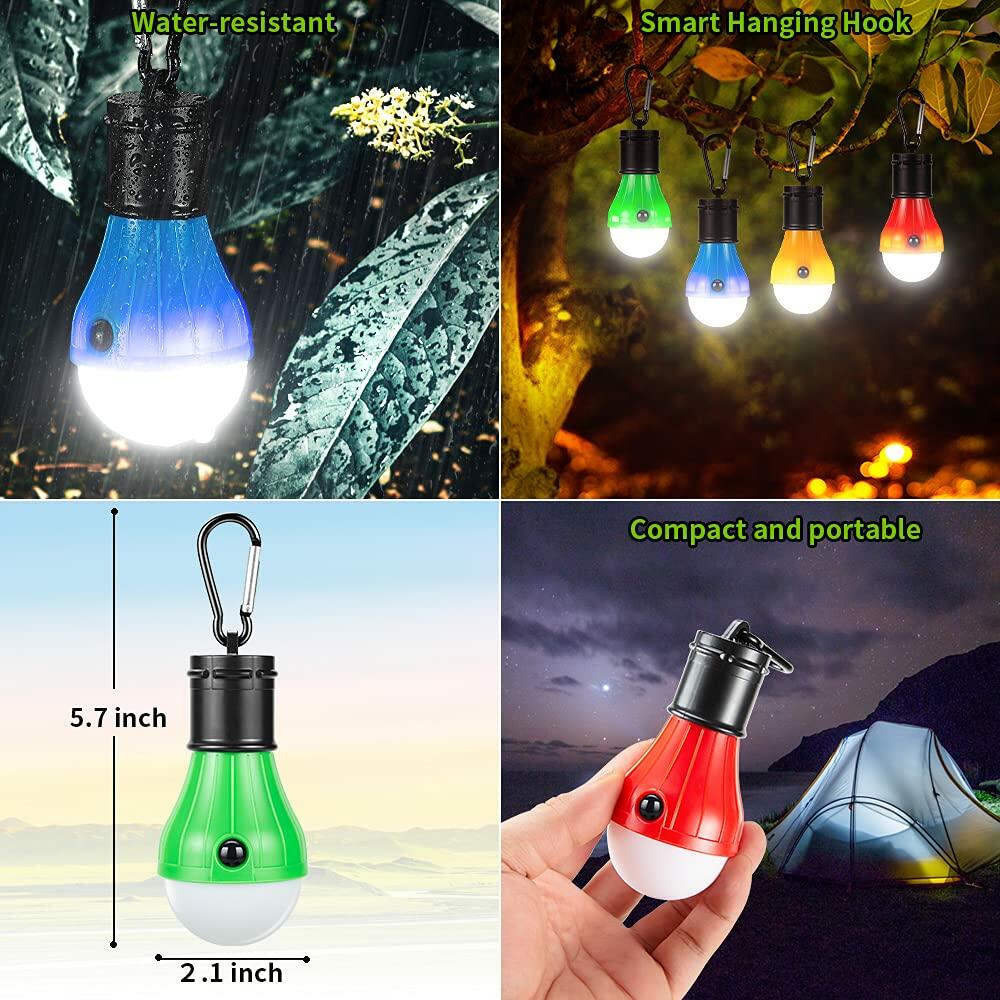Doukey Portable LED Camping Lantern 4 Pack Emergency Light for Hiking
