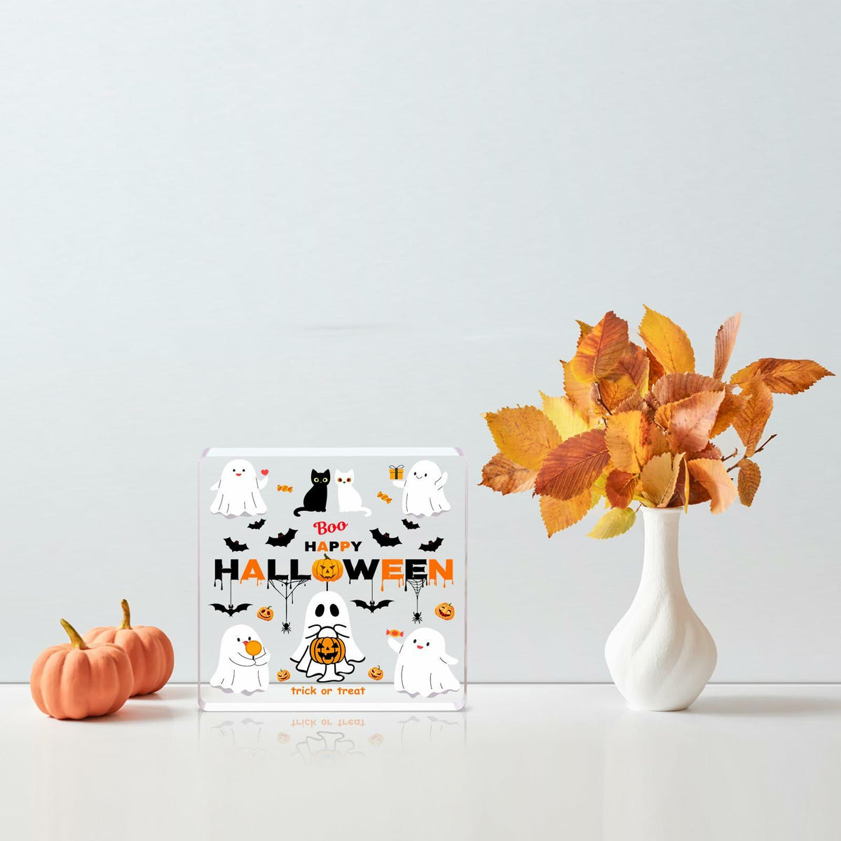 DIFFUNY Cute Halloween Ghost Table Decorations Medium Indoor Decor