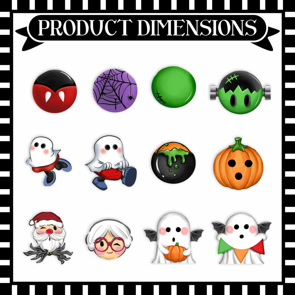 Bolisom 36 Pc Halloween Christmas Tree Ornaments Ghost Pumpkin Gold Rope
