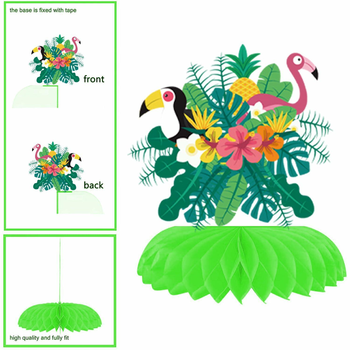 Didazay 9 Pcs Luau Hawaiian Honeycomb Table Centerpieces Tropical Party