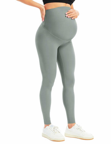 BONVIGOR Women's Maternity Leggings Over Belly Bump Full Length Yoga Pants - L