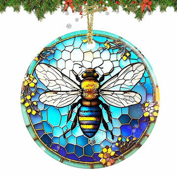 Bee Christmas Ornaments 2024 Acrylic Hanging Decor Indoor Outdoor