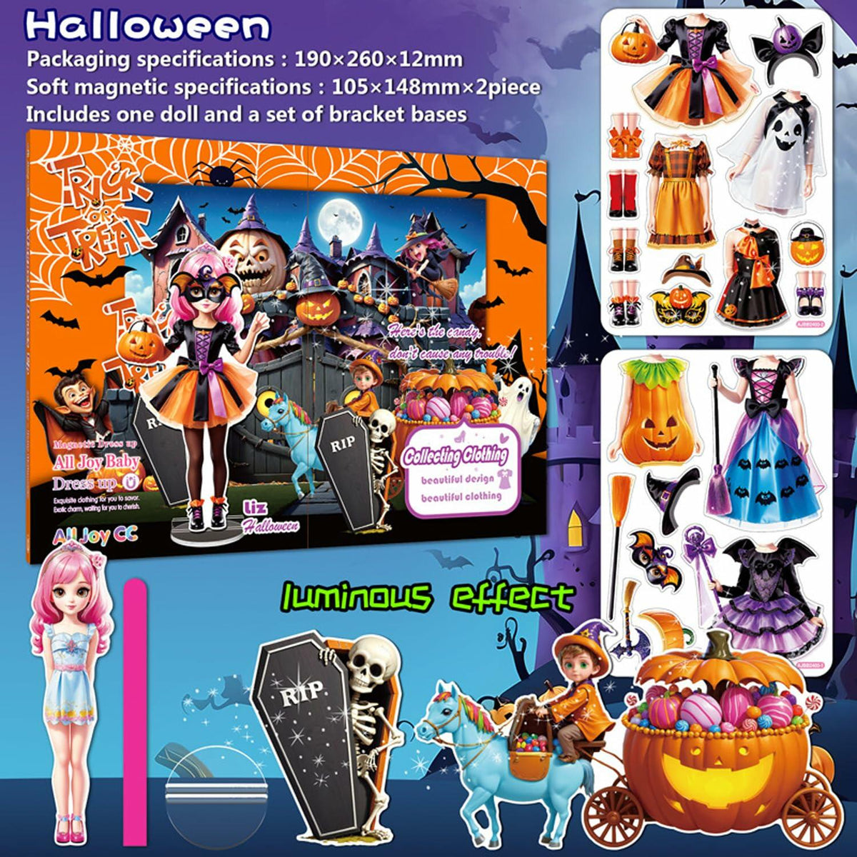 SIHPTO Magnetic Paper Dolls Dress-Up Game for Girls Yellow Age 3+