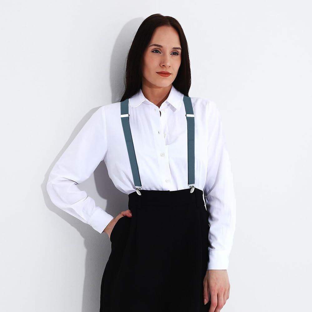 KIYFXA Heavy Duty Suspenders with Clips for Men and Women Gifts for Dad