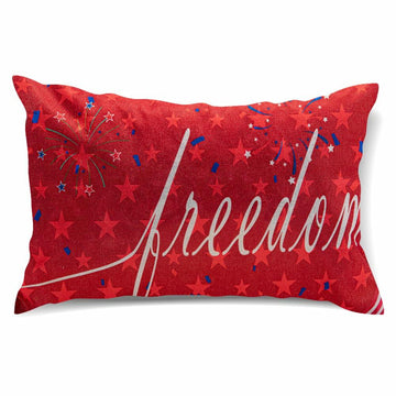 Freedom Patriotic 4th of July USA Stripes Pillow Cover 20x12