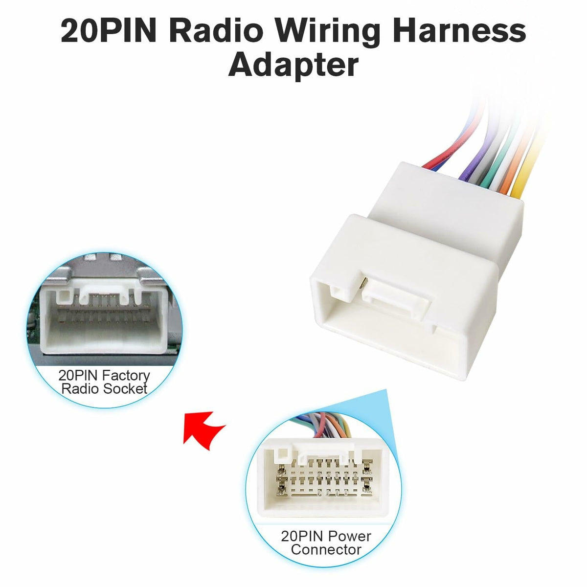 Zenoruslky 20Pin Radio Wire Harness Stereo Connector for Mitsubishi Cars