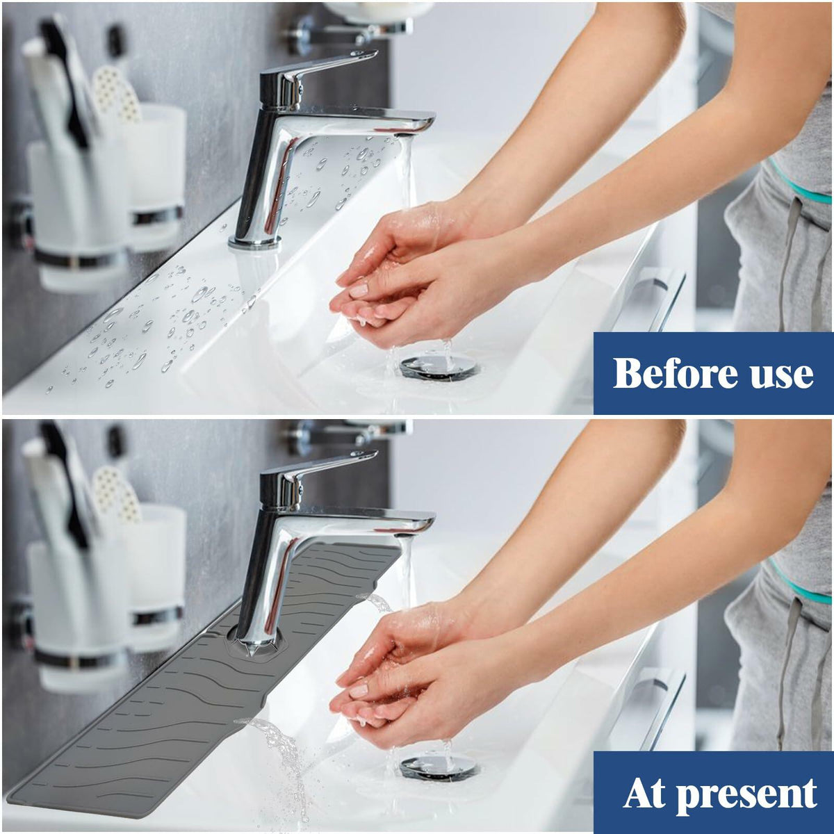Kitchen Sink Splash Guard Silicone Faucet Mat Drip Catcher Multipurpose