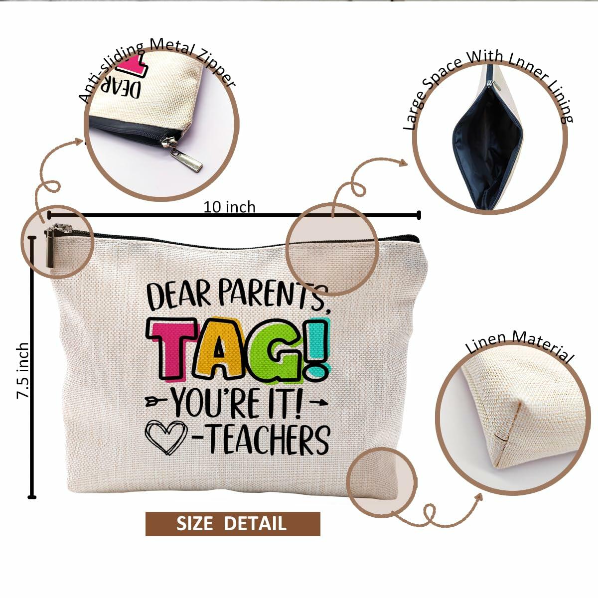 QGFM Teacher Makeup Bag Scratch Resistant Multicolor Cosmetic Travel Gym