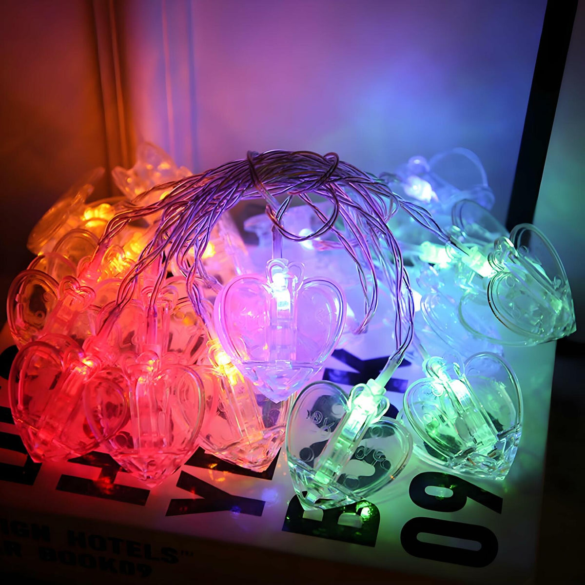 Heart Photo Clips String Light 10Ft Battery Fairy Lights Colorful Decor