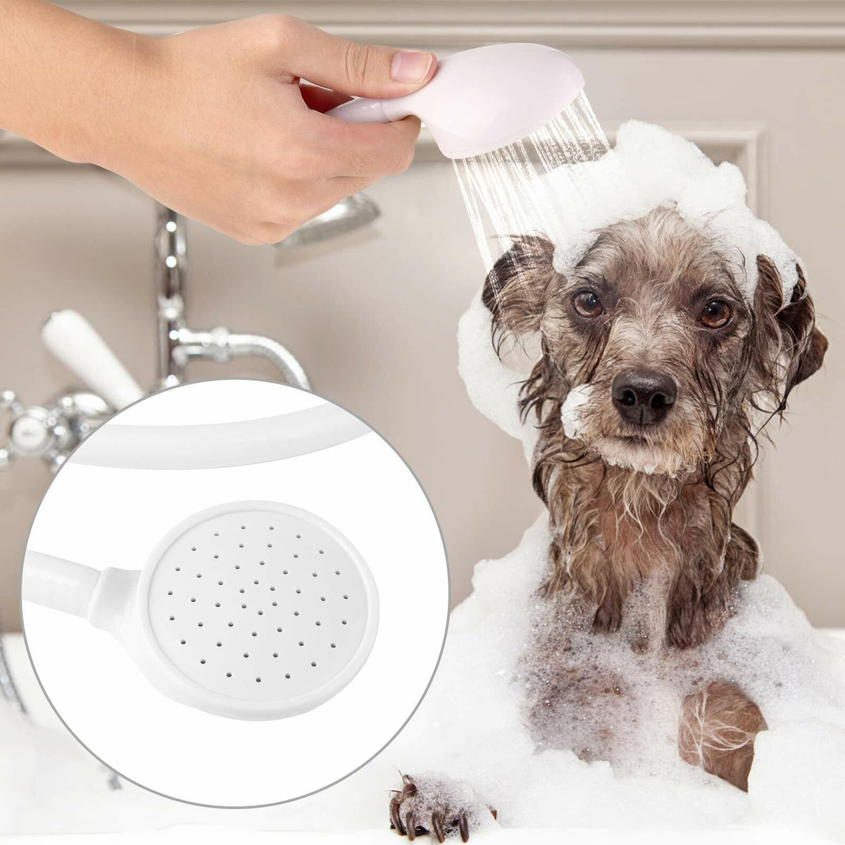 Lamoutor Pet Faucet Sprayer Portable Handheld Shower Bath Tool