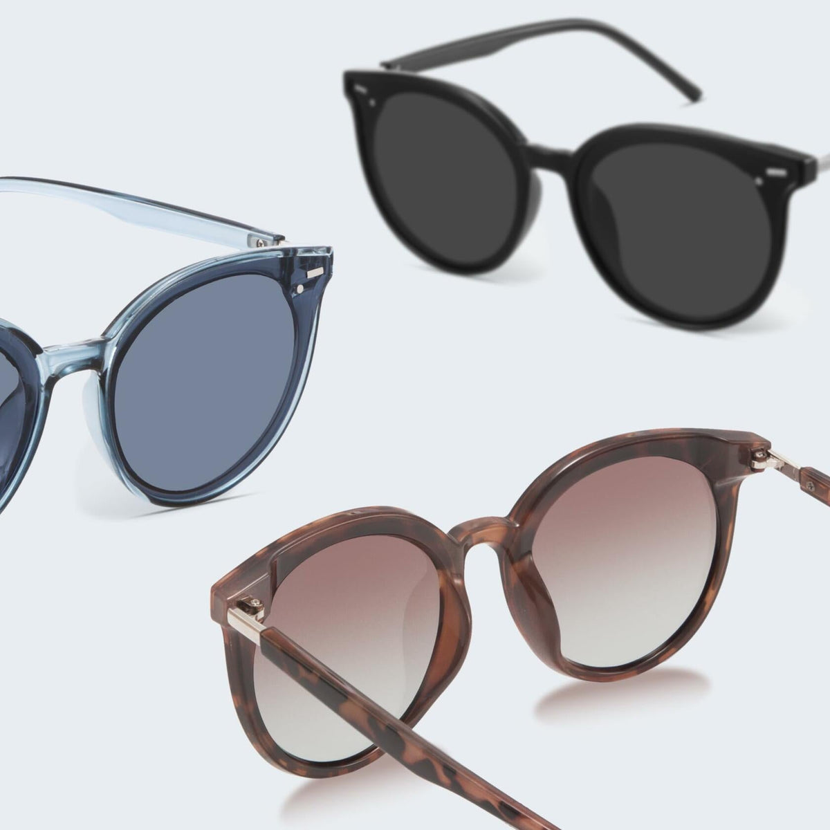 livho Polarized Retro Round Sunglasses Women Oversized Black