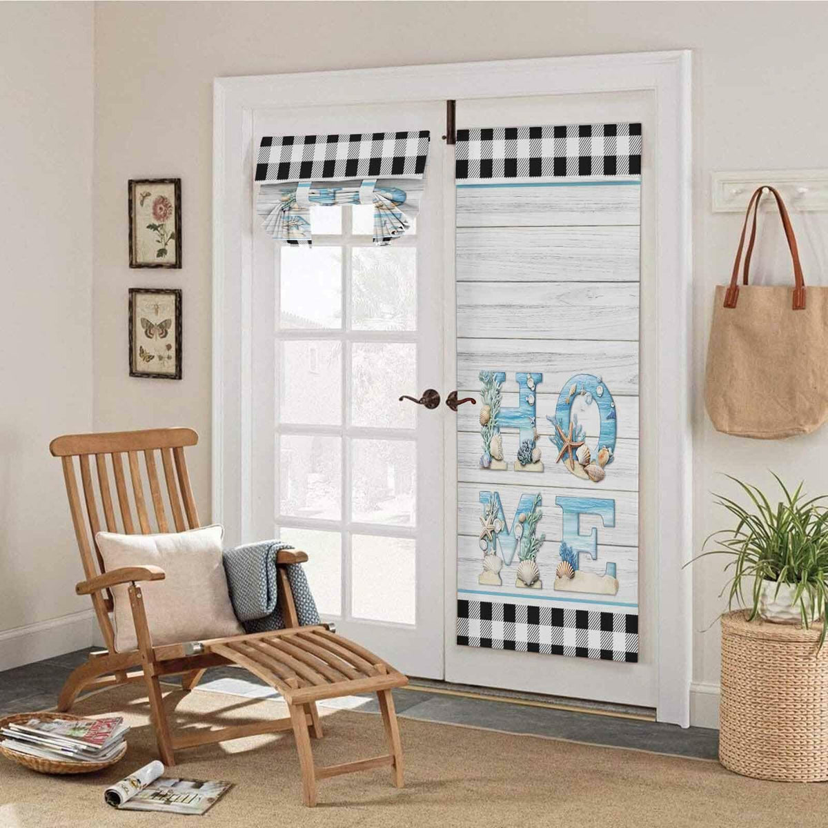 BEMIGO Door Curtains Fall Wreath Privacy Tie Up Shades 26x70 inch