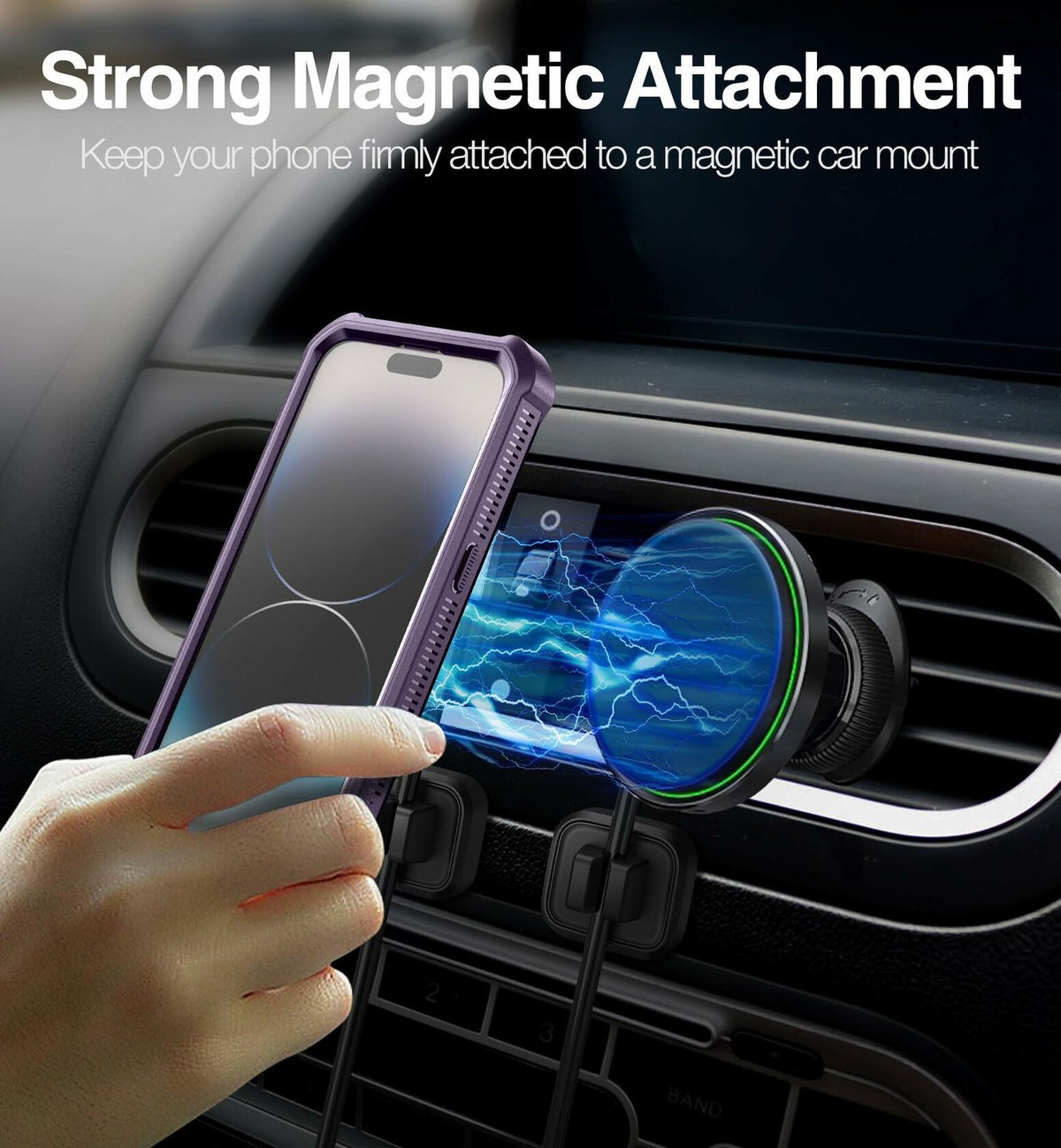 Dexnor Magnetic Case iPhone 14 Pro 6.1" Full-Body Shockproof Purple