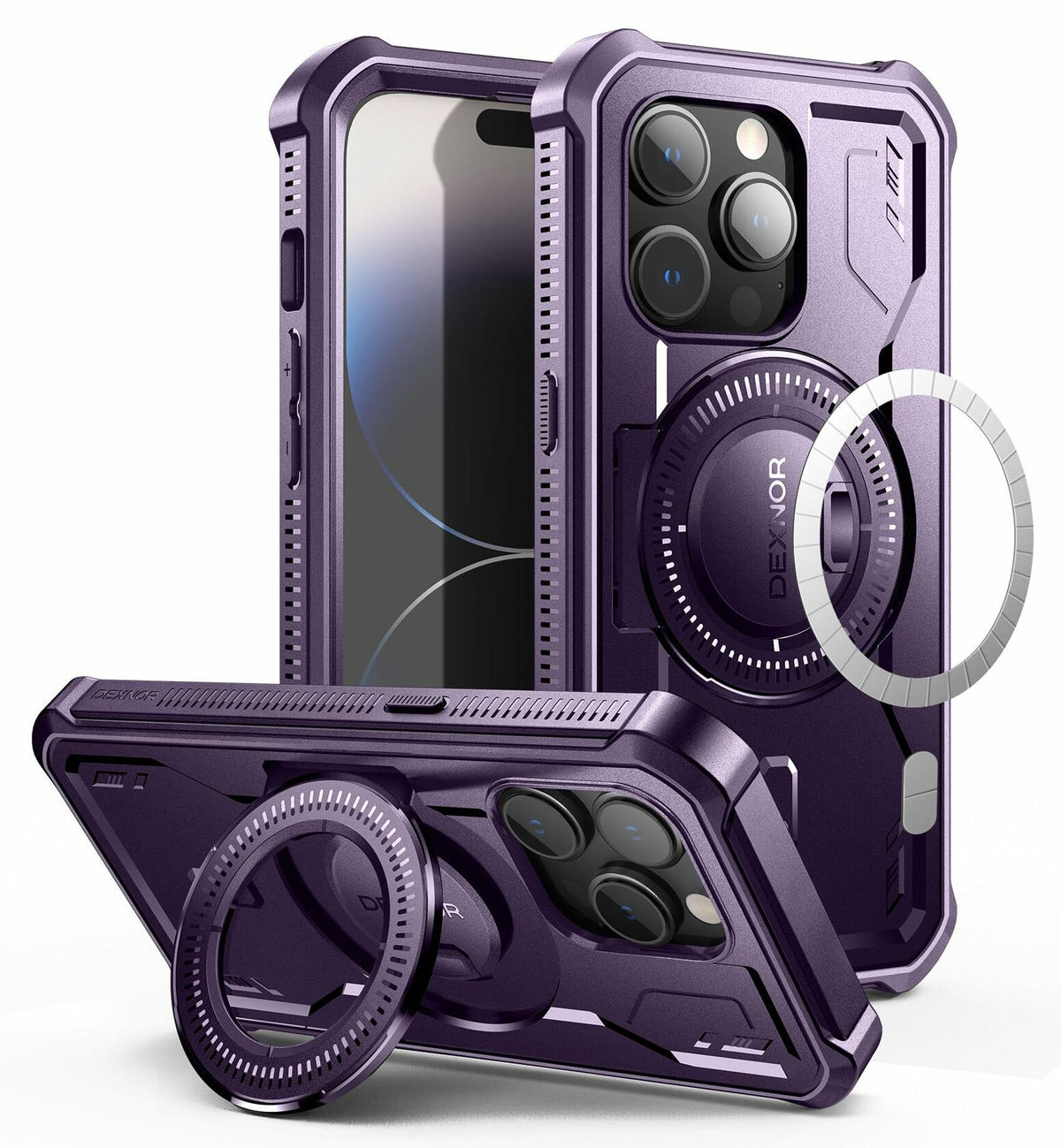 Dexnor Magnetic Case iPhone 14 Pro 6.1" Full-Body Shockproof Purple