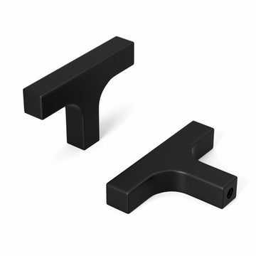 homdiy Matte Black T Bar Cabinet Knobs Kitchen Drawer 10 Pack