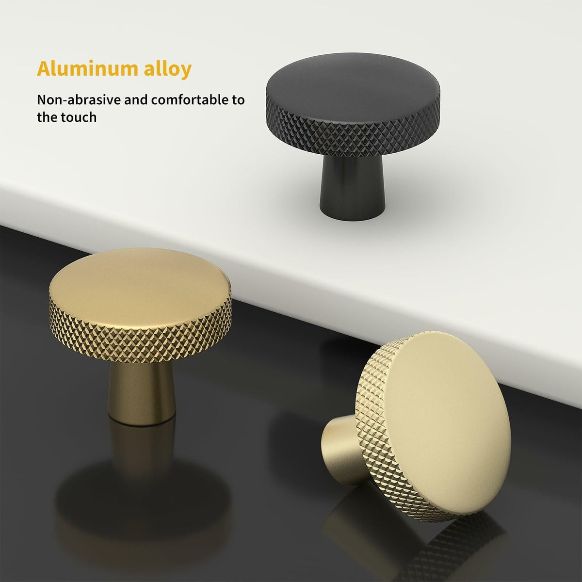goldenwarm 10 Pack Gold Aluminium Alloy Cabinet Knobs for Drawers