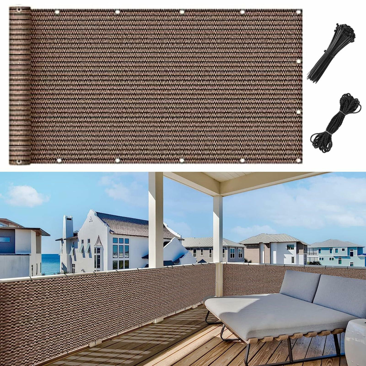 demoul Privacy Fence Balcony Screen Outdoor Patio Cover 3x5.75 ft