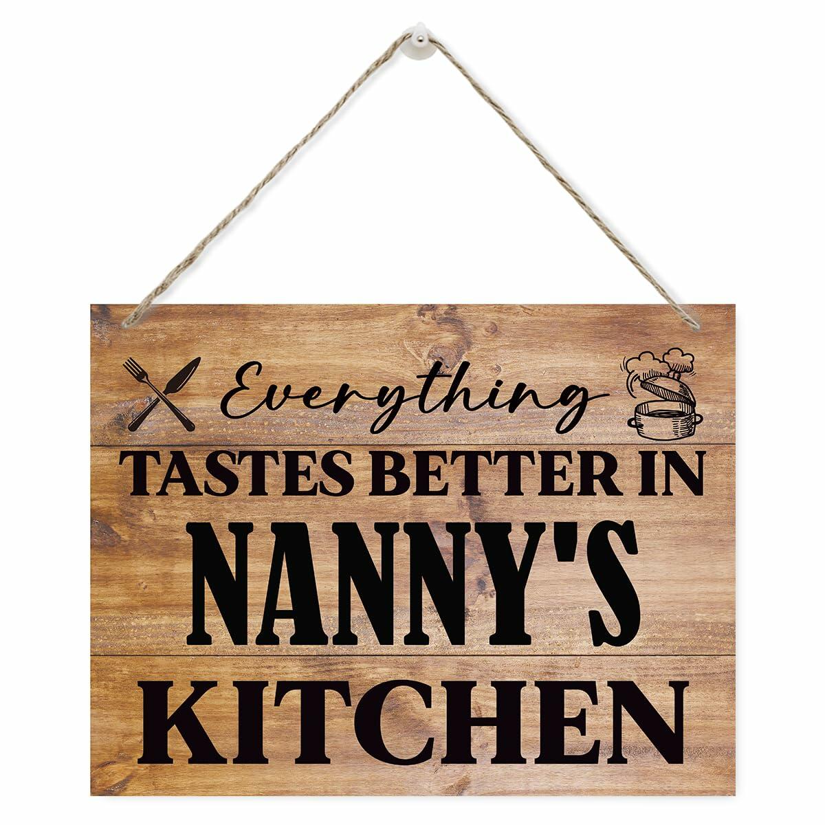 Rustic Wooden Kitchen Sign Grandma Gift Hanging Farmhouse 15x11.4 Inches