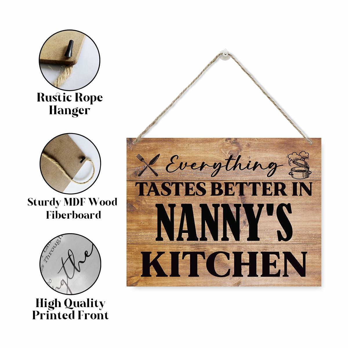 Rustic Wooden Kitchen Sign Grandma Gift Hanging Farmhouse 15x11.4 Inches