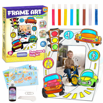 DoodleDoo DIY Vehicle Acrylic Photo Frame Painting Kit Kids Ages 4-12
