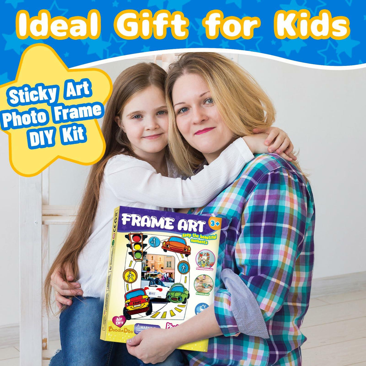 DoodleDoo DIY Vehicle Acrylic Photo Frame Painting Kit Kids Ages 4-12