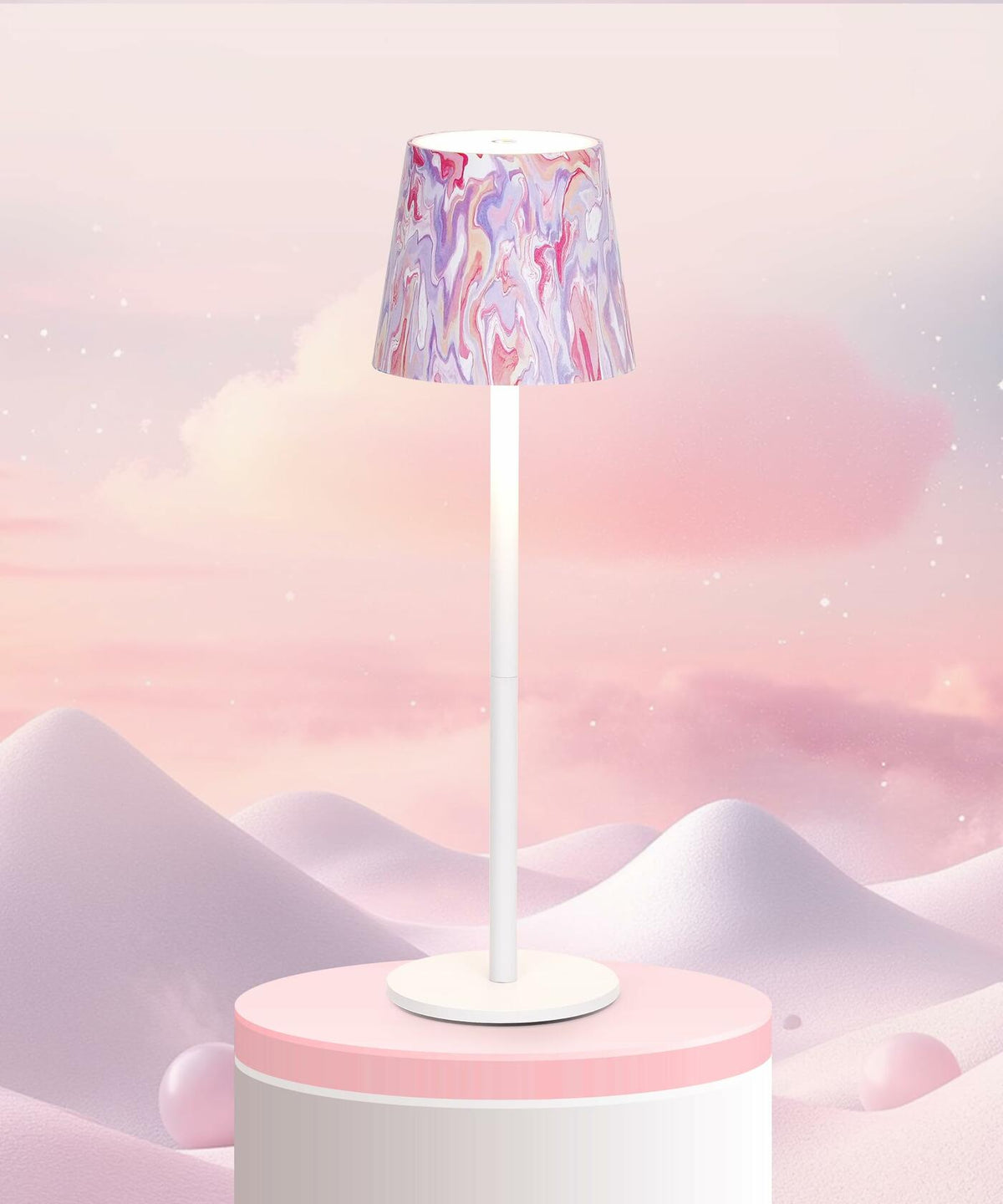 Faithorse Cordless Table Lamp Oil Painting Series Dimmable Pink 5200mAh