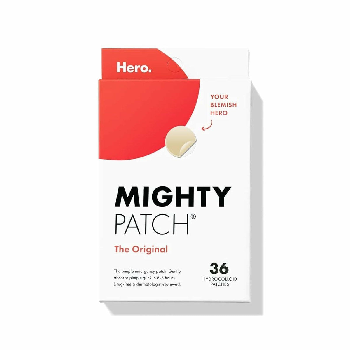 Hero Cosmetics Mighty Patch Original Hydrocolloid Acne Pimple Patch 36 Count