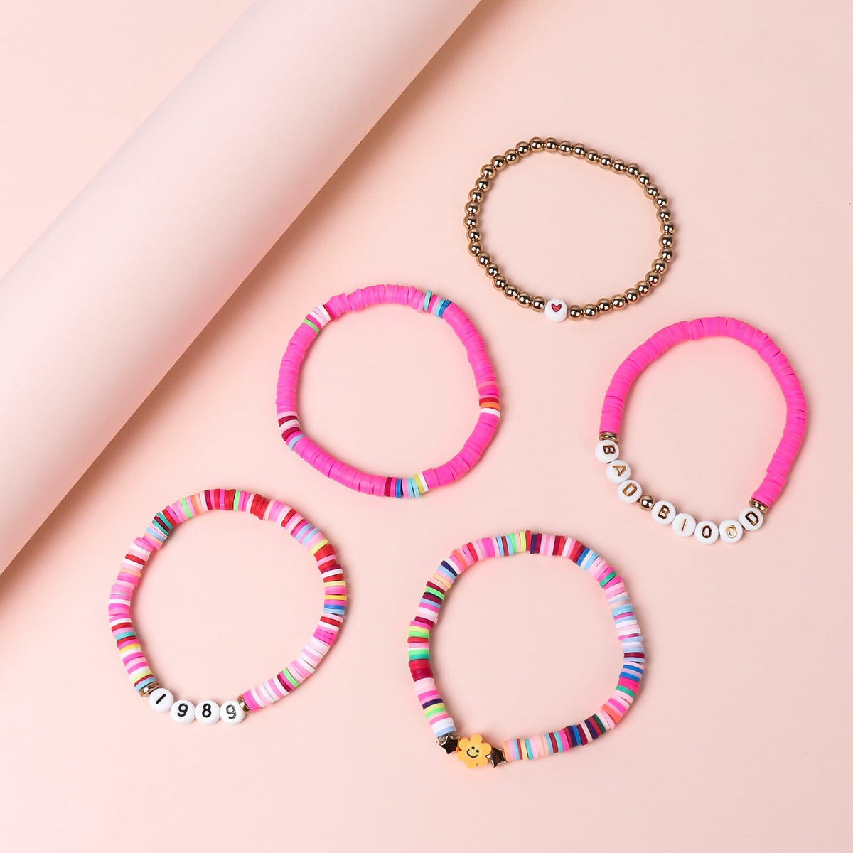 Taylo Sweet 5Pcs Beaded Friendship Bracelets for Women Multi Color