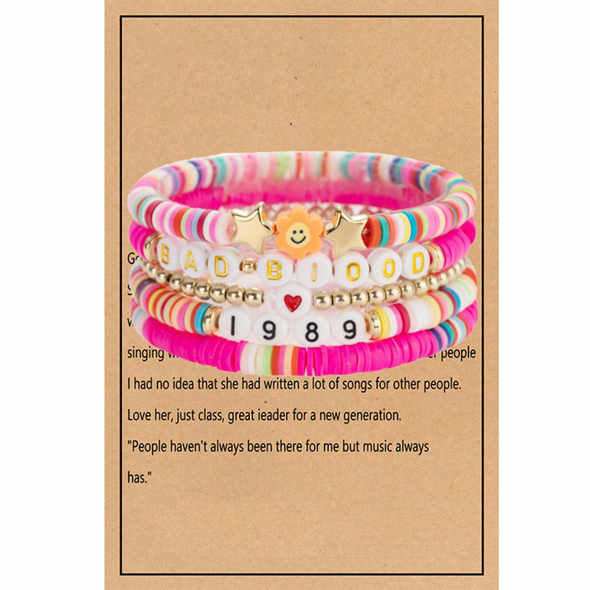 Taylo Sweet 5Pcs Beaded Friendship Bracelets for Women Multi Color
