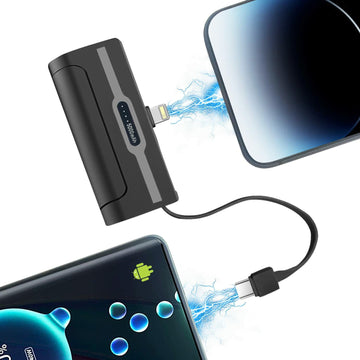 SYSFUN 4800mAh Portable Power Bank USB-C Charger Black