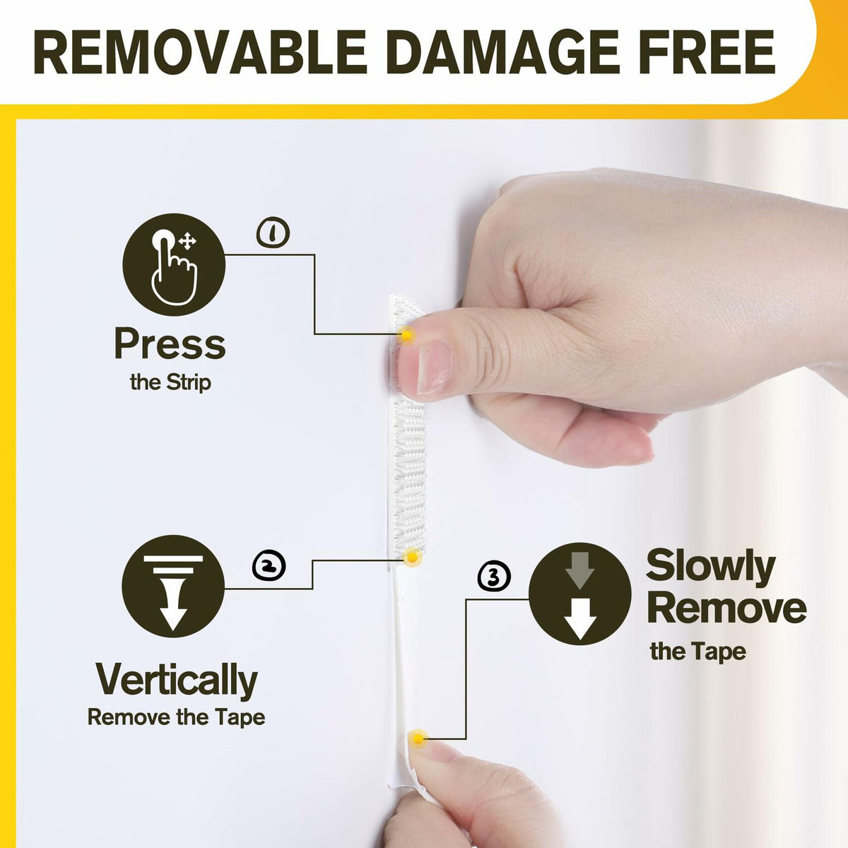 EMITEVER Heavy Duty Picture Hanging Strips Medium White 20 Pairs 40 Strips