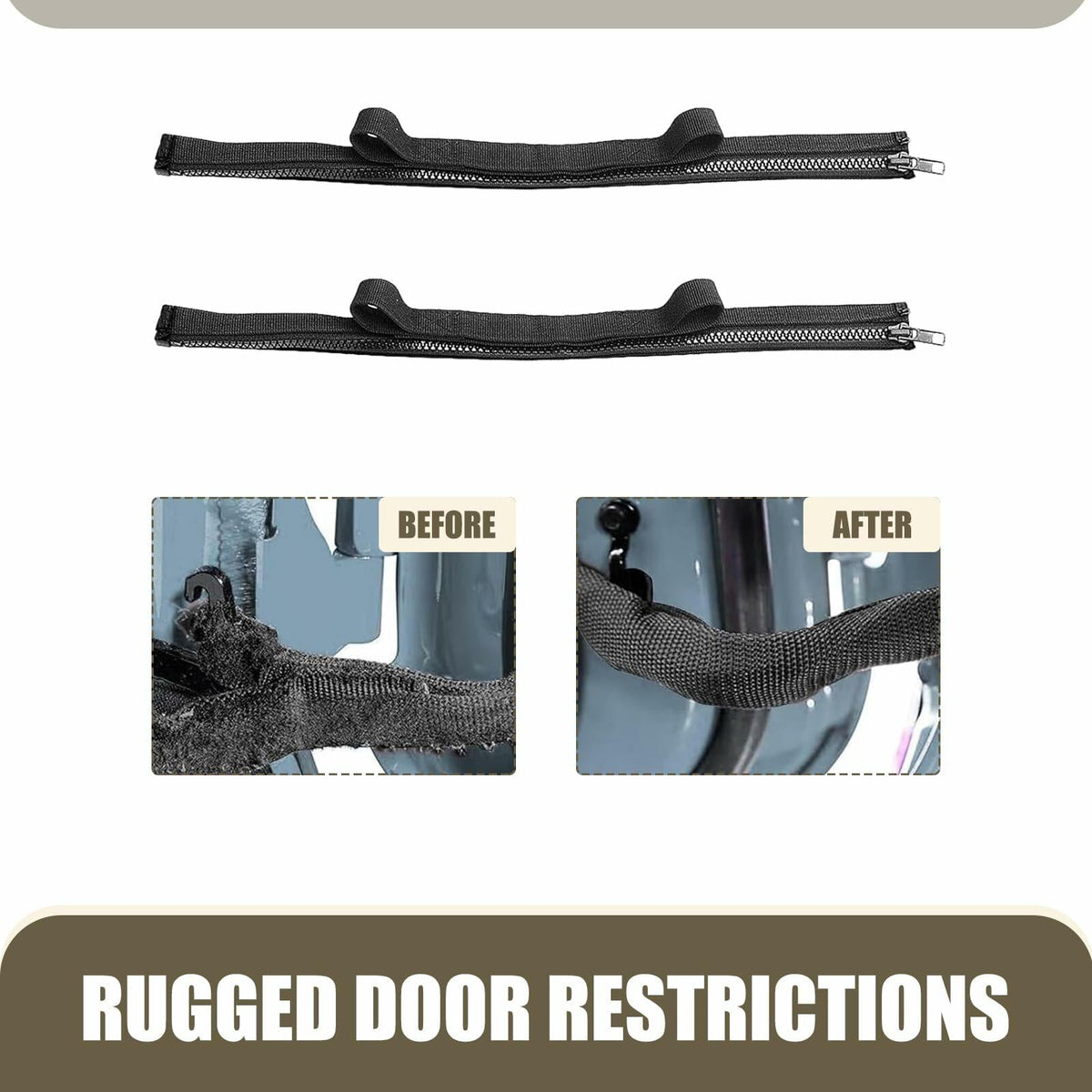 dawfall Automotive Door Restriction Straps 0.74x15.35 Black 2 PCS