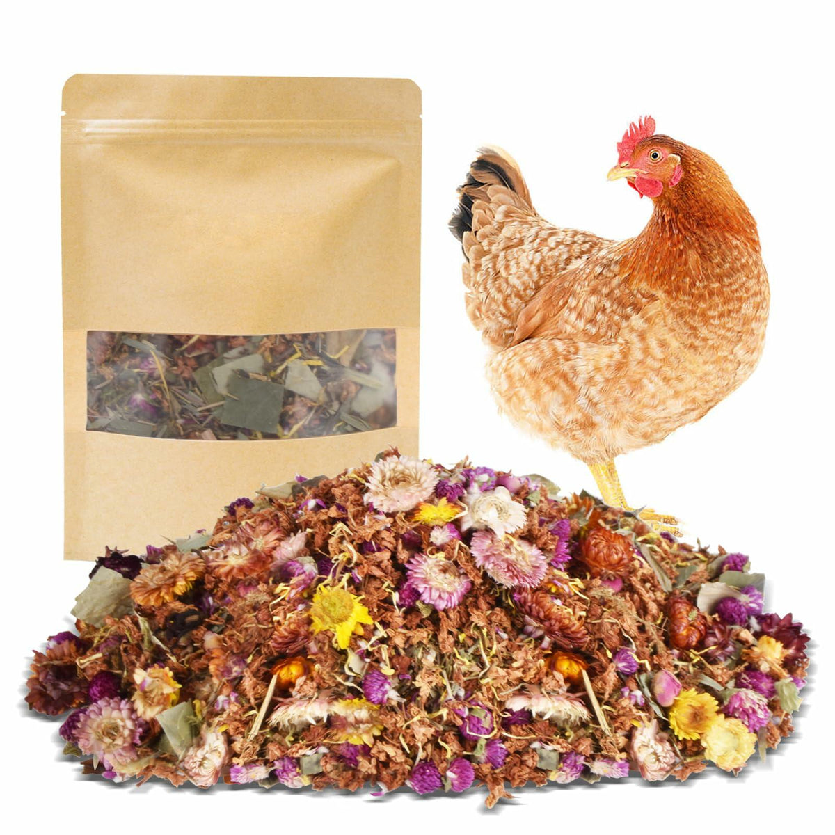 Fokzucyo Chicken Nesting Herbs 14oz Natural Premixed 8 Dried Flowers Herbs