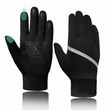 VigorGlove Kids Running Thermal Fleece Touch Screen Gloves Black Size S
