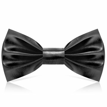 Neptniopllab Boys Metallic Leather Bow Tie Adjustable Black Size 4-12