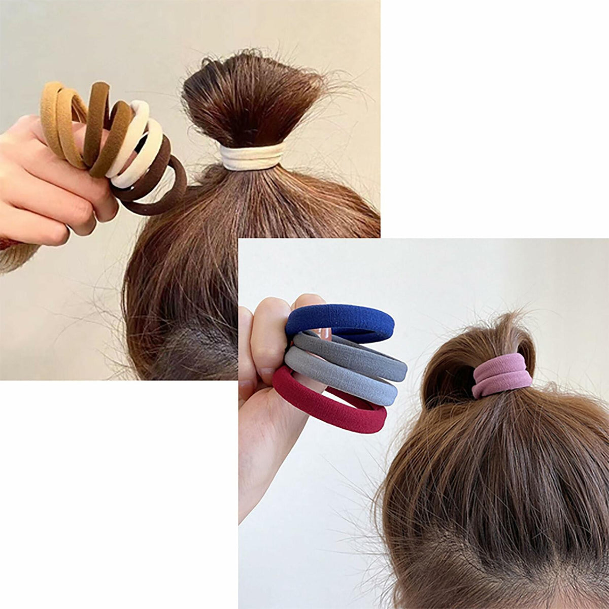 XXFBJNMD 20 Pcs Seamless Rubber Bands High Elasticity Soft Hair Bands HS