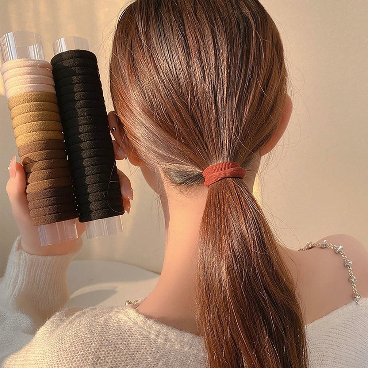 XXFBJNMD 20 Pcs Seamless Rubber Bands High Elasticity Soft Hair Bands HS