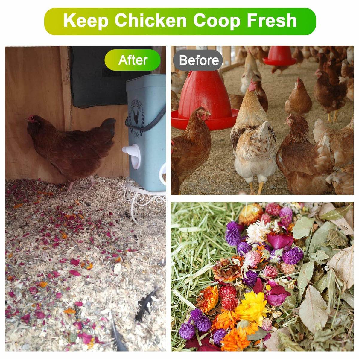 Fokzucyo Chicken Nesting Herbs 14oz Natural Premixed 8 Dried Flowers Herbs