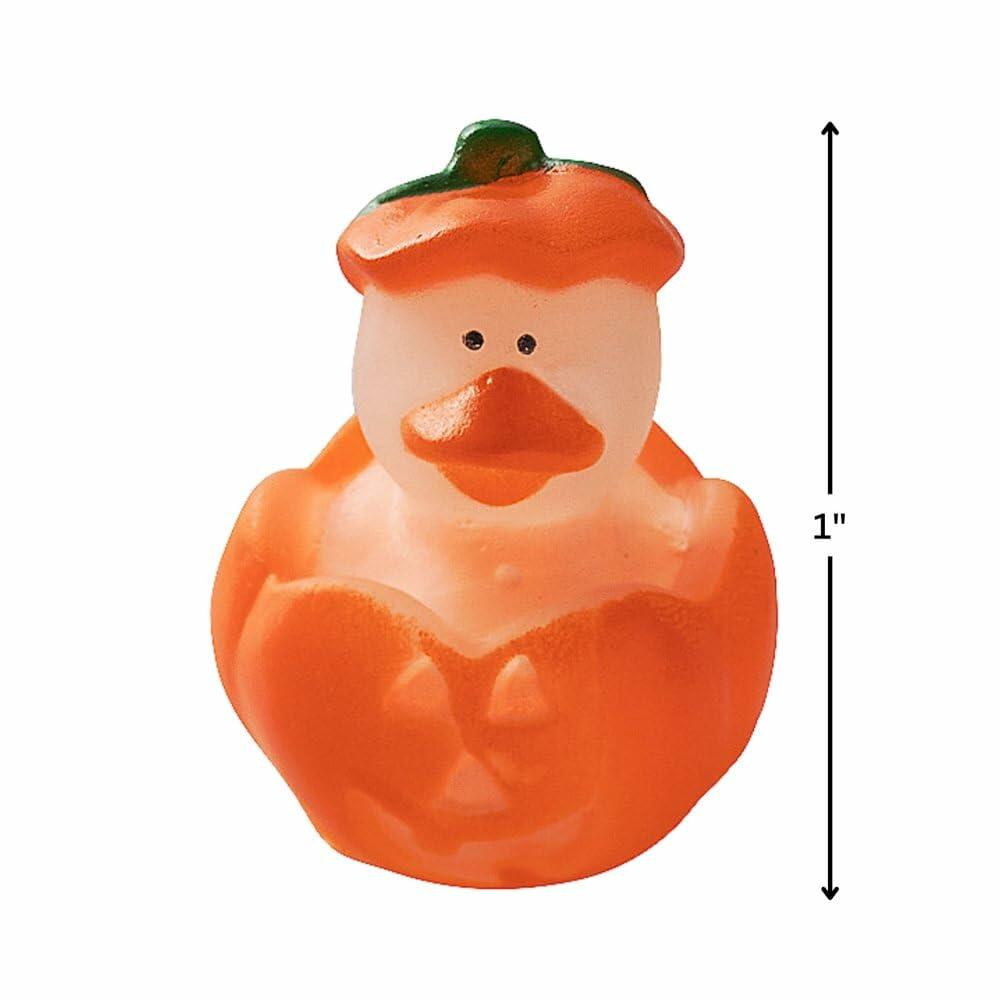 Fun Express Mini Glow-in-The-Dark Halloween Rubber Duckies 1" Pack of 12