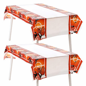 Aiyorse Basketball Tablecloth 71x43in Disposable Waterproof Plastic Table Cover