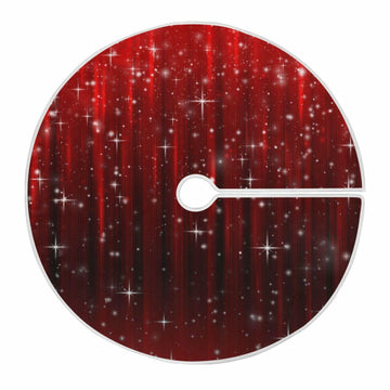 Christmas Tree Skirt 36" Red Snowflakes Burlap Xmas Holiday Indoor