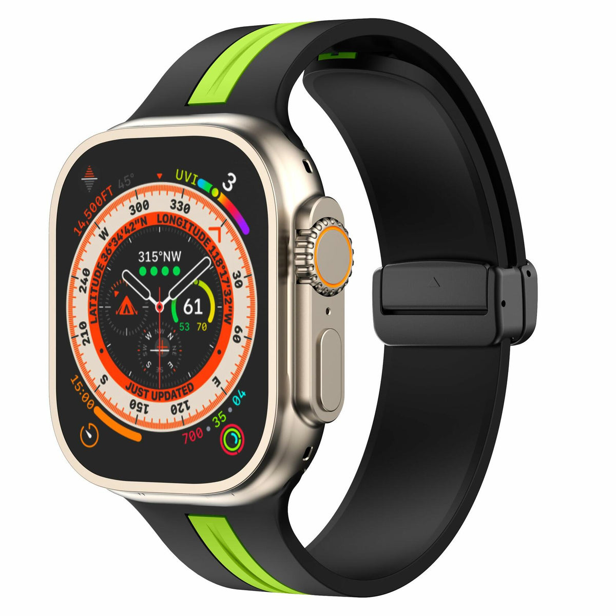 LYSMVIVI Magnetic Silicone Sport Band for Apple Watch 38-49mm Unisex