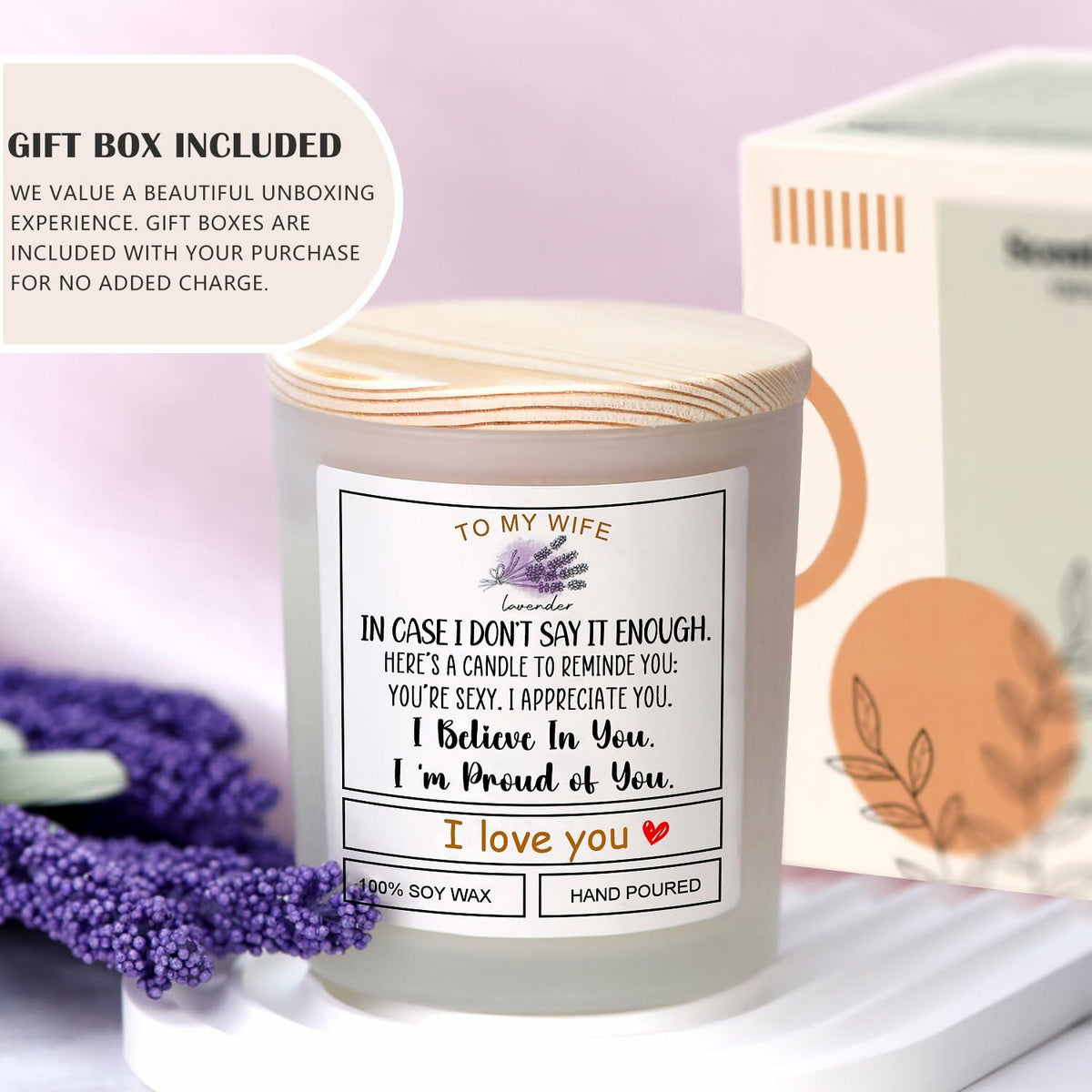 Romantic Candle Gift for Wife Valentine's Day Anniversary Birthday Gift