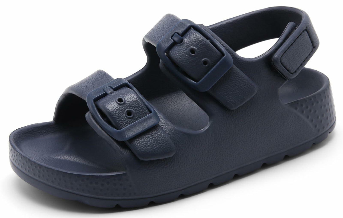 INMINPIN Toddler Boys Girls Buckle Sandals Adjustable Back Strap Navy Size 5