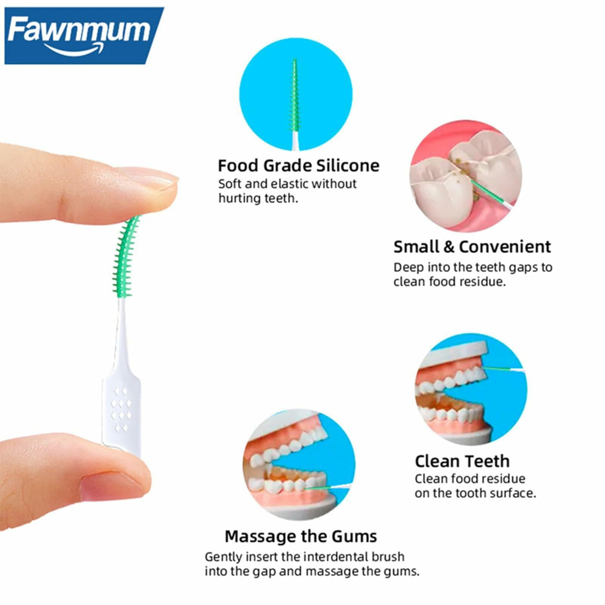 Fawnmum Soft-Picks Advanced Dental Picks 300 Count with Travel Case