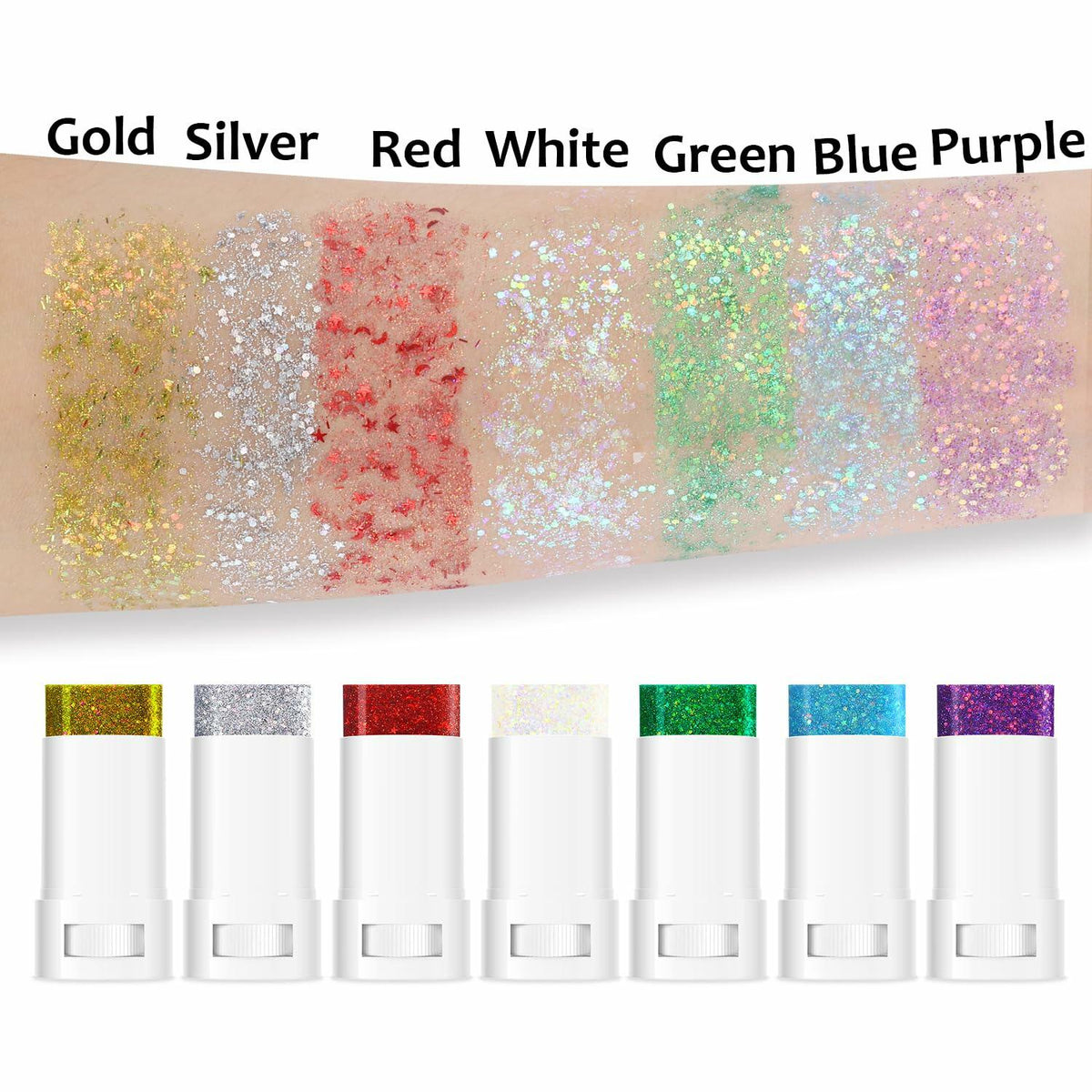 UCANBE Purple Body Glitter Stick Chunky Makeup for Face Hair Lips