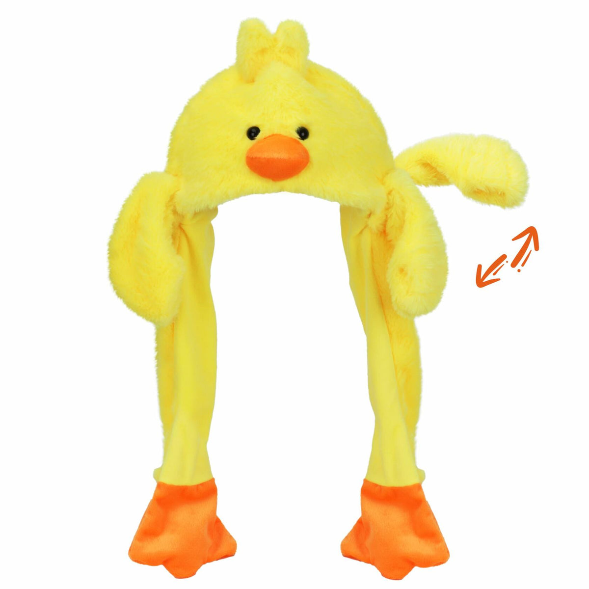 Bubblepompom Duck Plush Hat with Ears Yellow 22" Size 22"